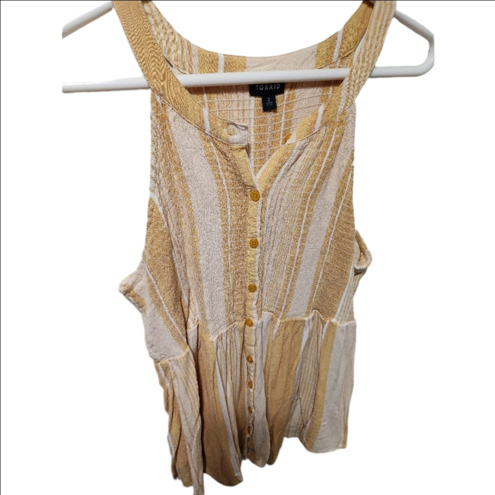 Torrid Striped Button-Up Tank